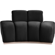 Bowery Hill Contemporary Deep Channel Tufted Black Durable Velvet Chair