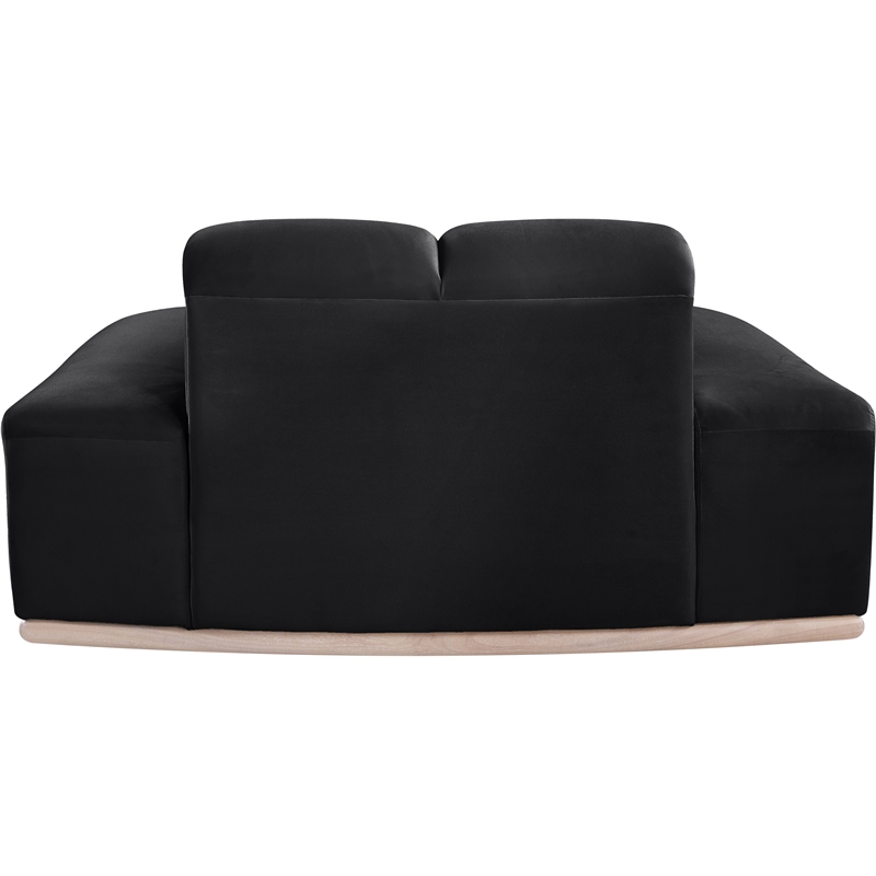 Bowery Hill Contemporary Deep Channel Tufted Black Durable Velvet Chair