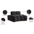 Bowery Hill Contemporary Deep Channel Tufted Black Durable Velvet Chair