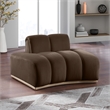 Bowery Hill Contemporary Deep Channel Tufted Brown Durable Velvet Chair