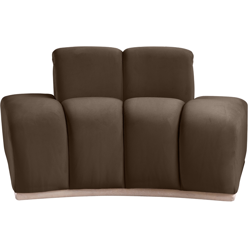 Bowery Hill Contemporary Deep Channel Tufted Brown Durable Velvet Chair