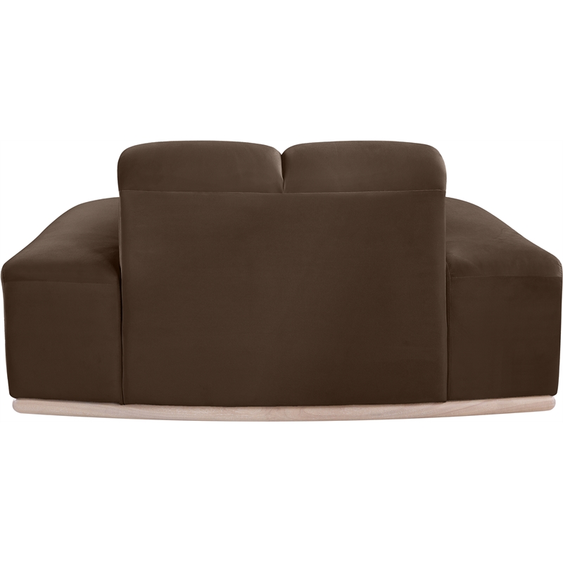 Bowery Hill Contemporary Deep Channel Tufted Brown Durable Velvet Chair