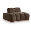 Bowery Hill Contemporary Deep Channel Tufted Brown Durable Velvet Chair
