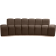 Bowery Hill Contemporary Deep Channel Tufted Brown Durable Velvet Sofa