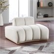 Bowery Hill Contemporary Deep Channel Tufted Cream Durable Velvet Chair