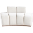 Bowery Hill Contemporary Deep Channel Tufted Cream Durable Velvet Chair