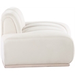 Bowery Hill Contemporary Deep Channel Tufted Cream Durable Velvet Chair