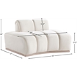 Bowery Hill Contemporary Deep Channel Tufted Cream Durable Velvet Chair