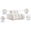 Bowery Hill Contemporary Deep Channel Tufted Cream Durable Velvet Chair