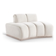 Bowery Hill Contemporary Deep Channel Tufted Cream Durable Velvet Chair