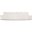 Bowery Hill Contemporary Deep Channel Tufted Cream Durable Velvet Sofa