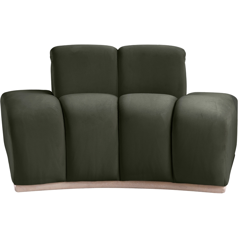Bowery Hill Contemporary Deep Channel Tufted Green Durable Velvet Chair