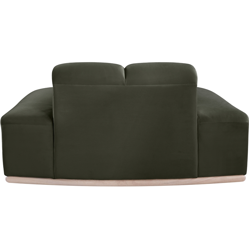 Bowery Hill Contemporary Deep Channel Tufted Green Durable Velvet Chair