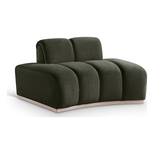 Bowery Hill Contemporary Deep Channel Tufted Green Durable Velvet Chair
