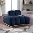 Bowery Hill Contemporary Deep Channel Tufted Navy Durable Velvet Chair