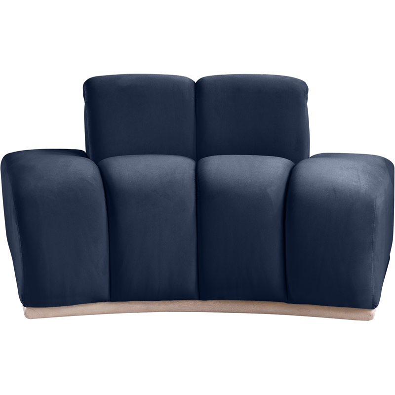 Bowery Hill Contemporary Deep Channel Tufted Navy Durable Velvet Chair
