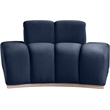 Bowery Hill Contemporary Deep Channel Tufted Navy Durable Velvet Chair