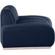 Bowery Hill Contemporary Deep Channel Tufted Navy Durable Velvet Chair