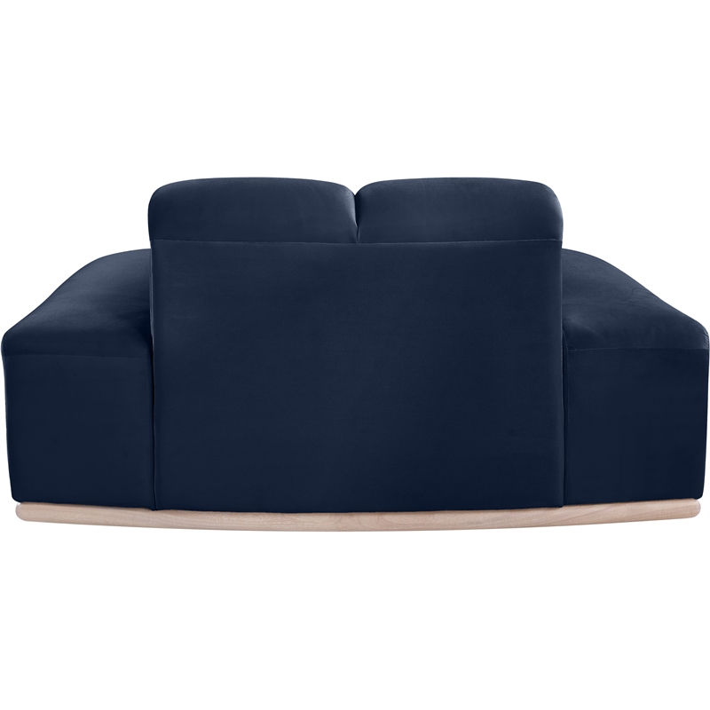 Bowery Hill Contemporary Deep Channel Tufted Navy Durable Velvet Chair