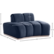 Bowery Hill Contemporary Deep Channel Tufted Navy Durable Velvet Chair