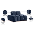 Bowery Hill Contemporary Deep Channel Tufted Navy Durable Velvet Chair