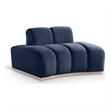 Bowery Hill Contemporary Deep Channel Tufted Navy Durable Velvet Chair