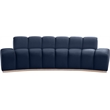 Bowery Hill Contemporary Deep Channel Tufted Navy Durable Velvet Sofa