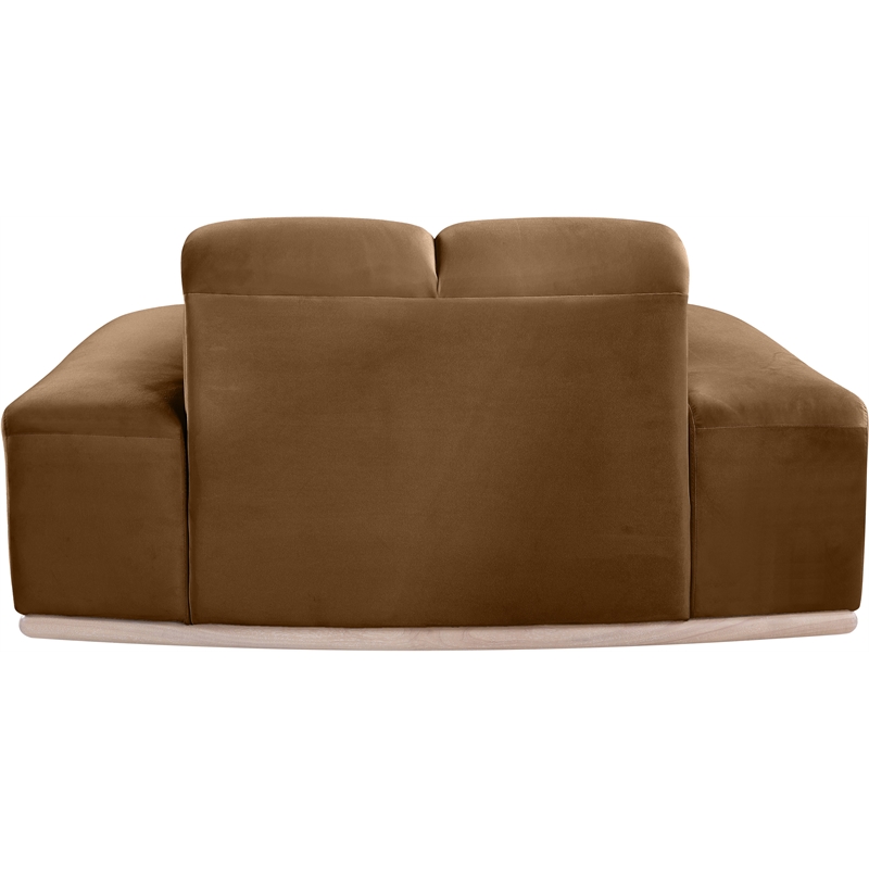 Bowery Hill Contemporary Deep Channel Tufted Saddle Durable Velvet Chair