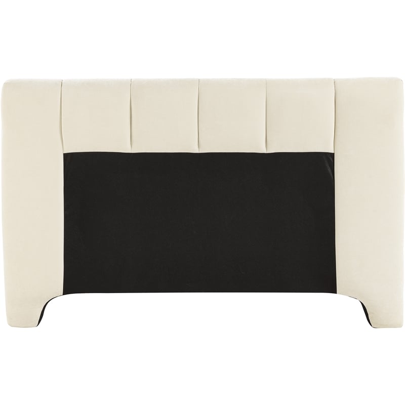 Bowery Hill Contemporary Soft Beige Chenille Fabric Queen Bed