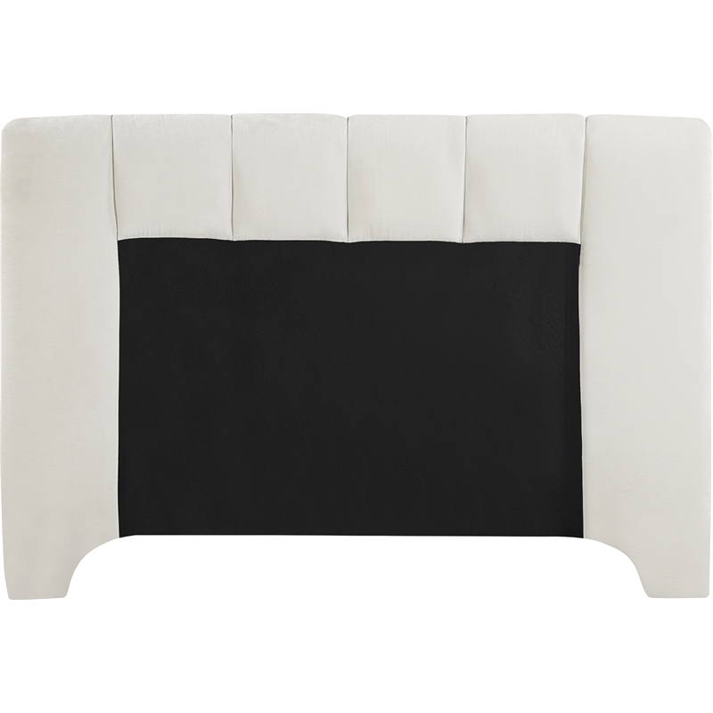 Bowery Hill Contemporary Soft Cream Chenille Fabric Queen Bed