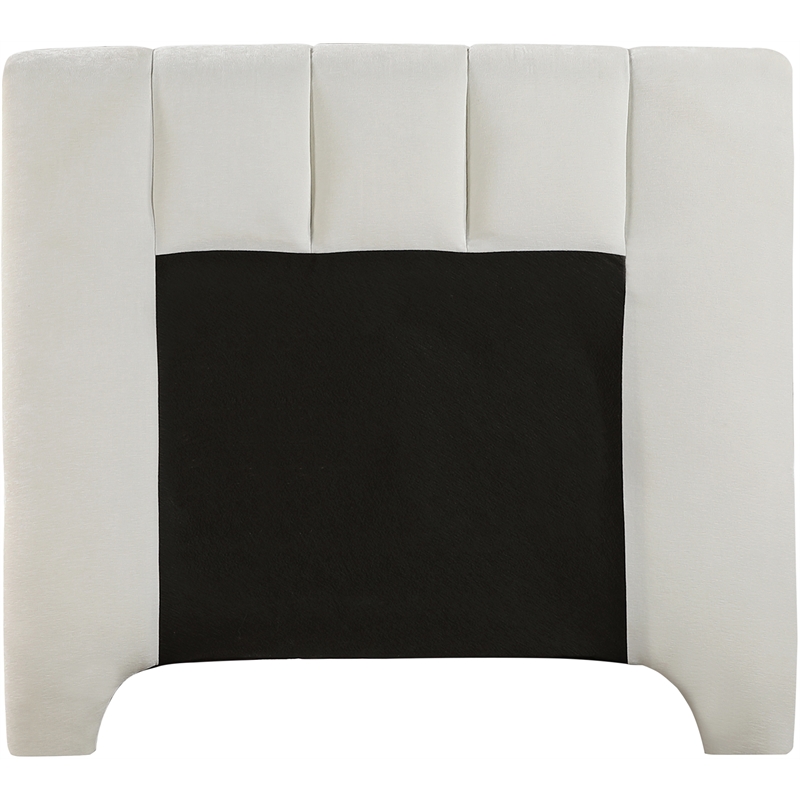 Bowery Hill Contemporary Soft Cream Chenille Fabric Twin Bed