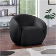 Bowery Hill Contemporary Solid Wood Inner Frame Black Durable Velvet Chair