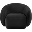 Bowery Hill Contemporary Solid Wood Inner Frame Black Durable Velvet Chair