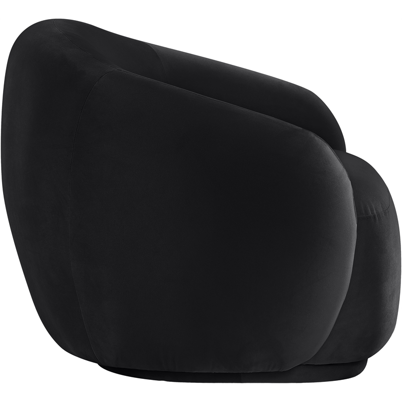 Bowery Hill Contemporary Solid Wood Inner Frame Black Durable Velvet Chair