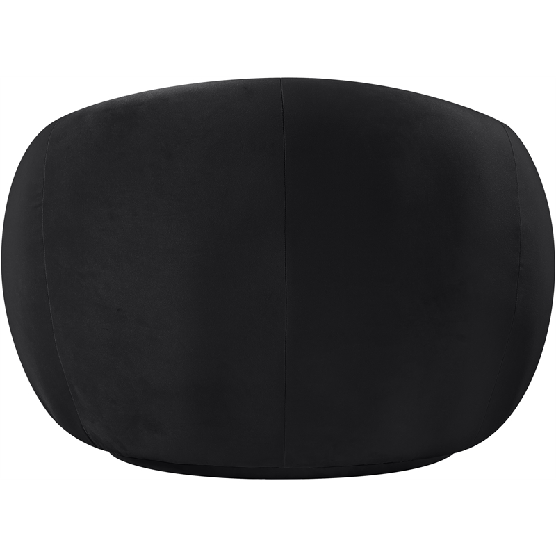 Bowery Hill Contemporary Solid Wood Inner Frame Black Durable Velvet Chair