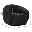 Bowery Hill Contemporary Solid Wood Inner Frame Black Durable Velvet Chair