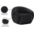 Bowery Hill Contemporary Solid Wood Inner Frame Black Durable Velvet Chair