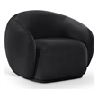 Bowery Hill Contemporary Solid Wood Inner Frame Black Durable Velvet Chair