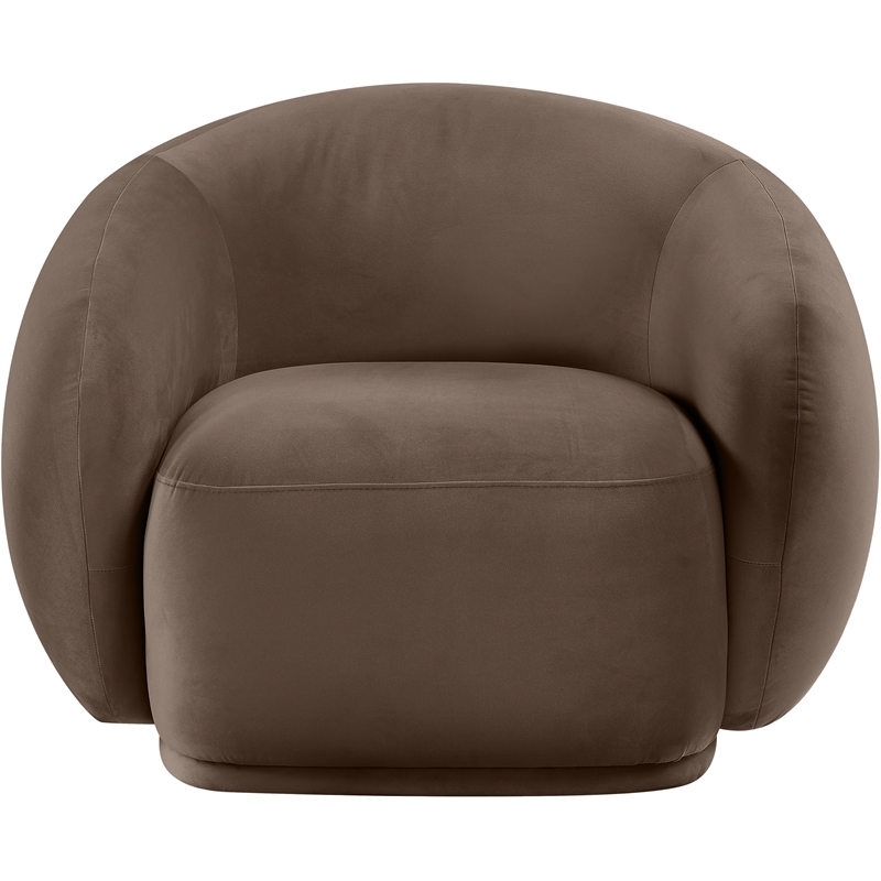 Bowery Hill Contemporary Solid Wood Inner Frame Brown Durable Velvet Chair