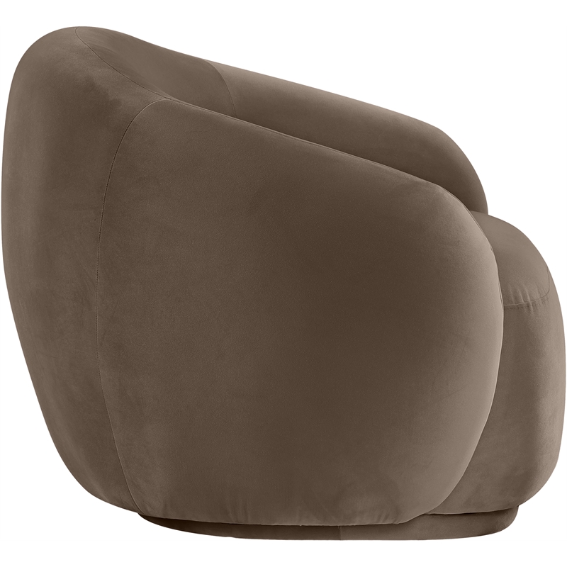 Bowery Hill Contemporary Solid Wood Inner Frame Brown Durable Velvet Chair