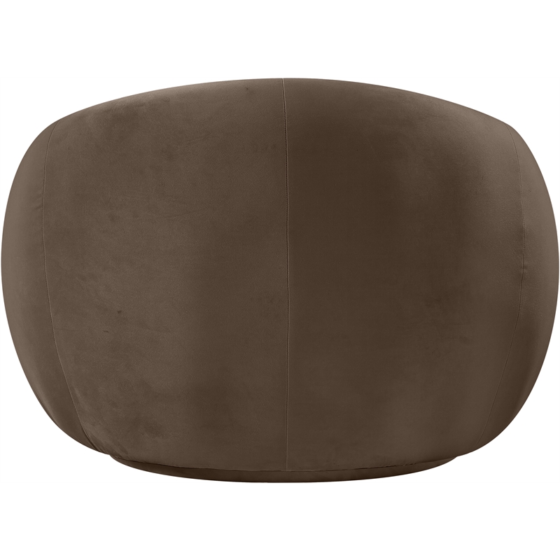 Bowery Hill Contemporary Solid Wood Inner Frame Brown Durable Velvet Chair