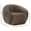 Bowery Hill Contemporary Solid Wood Inner Frame Brown Durable Velvet Chair