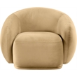 Bowery Hill Contemporary Solid Wood Inner Frame Camel Durable Velvet Chair