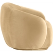 Bowery Hill Contemporary Solid Wood Inner Frame Camel Durable Velvet Chair