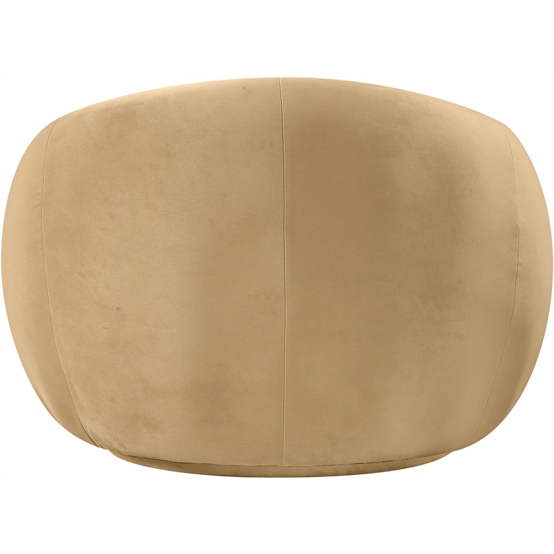 Bowery Hill Contemporary Solid Wood Inner Frame Camel Durable Velvet Chair
