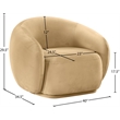 Bowery Hill Contemporary Solid Wood Inner Frame Camel Durable Velvet Chair