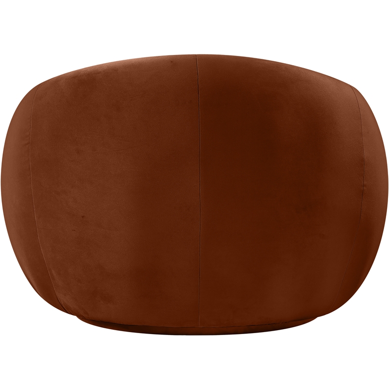 Bowery Hill Contemporary Solid Wood Inner Frame Cognac Durable Velvet Chair