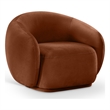 Bowery Hill Contemporary Solid Wood Inner Frame Cognac Durable Velvet Chair