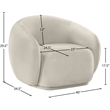 Bowery Hill Contemporary Solid Wood Inner Frame Cream Durable Velvet Chair