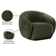 Bowery Hill Contemporary Solid Wood Inner Frame Green Durable Velvet Chair